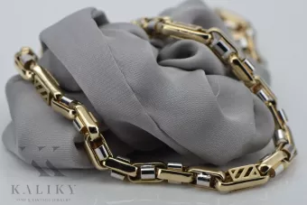 Italienisches Gelb 14 Karat 585 Gold Neue moderne Kette cc100yw