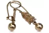 Vintage rose pink 14k 585 gold  Vintage leaf earrings ven107