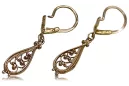 Boucles d'oreilles feuille d'or rose 14k 585 URSS vintage ven110