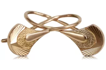 Rosa rusa rosa soviético 14k 585 oro URSS Pendientes de hoja vintage ven112