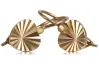 Vintage rose pink 14k 585 gold  Vintage leaf earrings ven113