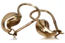 Vintage rose pink 14k 585 gold  Vintage pear earrings ven115