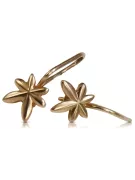 Vintage rose pink 14k 585 gold  Vintage leaf earrings ven118