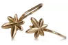 Vintage rose pink 14k 585 gold  Vintage leaf earrings ven118