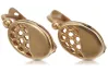 Vintage rose pink 14k 585 gold  Vintage oval earrings ven123