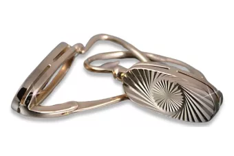 Rusă roz roz sovietic 14k 585 aur URSS Cercei ovali vintage ven124