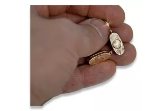 Vintage rose pink 14k 585 gold  Vintage oval earrings ven124