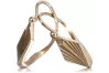 Vintage rose pink 14k 585 gold  Vintage square earrings ven125
