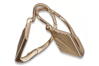 Russische Rose Rosa Sowjetische 14k 585 Gold UdSSR Vintage quadratische Ohrringe ven125