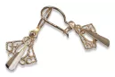 Vintage rose pink 14k 585 gold  Vintage leaf earrings ven127