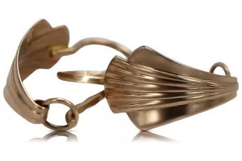 Vintage rose pink 14k 585 gold  Vintage leaf earrings ven129