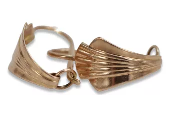 Vintage rose pink 14k 585 gold  Vintage leaf earrings ven129