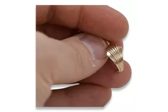 Vintage różowe złoto kolczyki listki 14k 585 ZSRR Vintage ven129