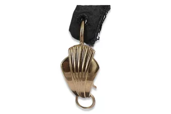 Руска роза розова съветска 14k 585 злато СССР реколта листа обеци ven129