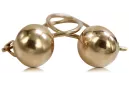 Vintage rose pink 14k 585 gold  Vintage ball earrings ven130