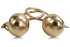 Vintage rose pink 14k 585 gold  Vintage ball earrings ven130