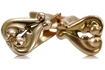 Російська троянда рожева радянська 14к 585 золото СРСР Старовинні сережки серця ven132