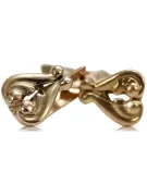 Vintage rose pink 14k 585 gold  Vintage heart earrings ven132