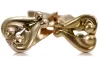 Vintage rose pink 14k 585 gold  Vintage heart earrings ven132