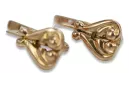 Vintage rose pink 14k 585 gold  Vintage heart earrings ven132