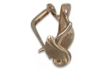 Rosa rusa rosa soviético 14k 585 oro URSS Pendientes de hoja vintage ven133