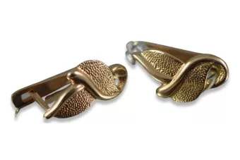 Rosa rusa rosa soviético 14k 585 oro URSS Pendientes de hoja vintage ven133