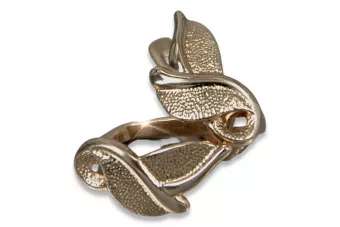 Російська троянда рожева радянська 14к 585 золото СРСР Старовинні сережки-листочки ven133