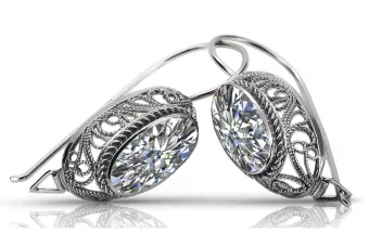 copia de Pendientes elaborados en oro rosa rojo 14k montura 585 vec001 Vintage