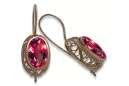 Rose rose 14k 585 boucles d'oreilles Ruby Gold Vec023 Vintage