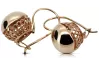 Vintage rose pink 14k 585 gold  Vintage ball earrings ven122