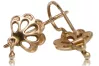 Vintage rose pink 14k 585 gold  Vintage leaf earrings ven136