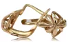 Vintage rose pink 14k 585 gold  Vintage leaf earrings ven137