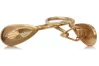 Vintage rose pink 14k 585 gold  Vintage leaf earrings ven138