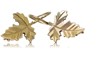 Русская роза розовая Советская 14к 585 золото СССР Винтажные листы серьги ven140