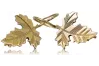 Vintage rose pink 14k 585 gold  Vintage leaf earrings ven140