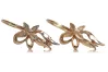 Rose pink 14k 585 gold Vintage flower earrings ven141