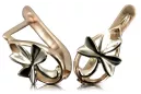 Růže růžová 14k 585 zlatých listů náušnice ven143 ruský sovětský vintage styl