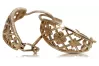Vintage rose pink 14k 585 gold  Vintage openwork earrings ven146