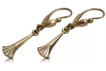 Rosa rusa rosa soviético 14k 585 oro URSS Vintage Pendientes colgantes ven160