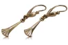 Vintage rose pink 14k 585 gold  Vintage Hanging earrings ven160