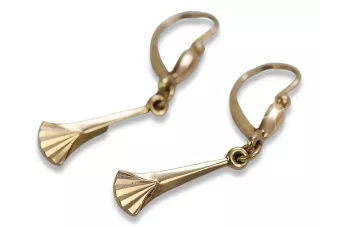 Vintage rose pink 14k 585 gold  Vintage Hanging earrings ven160