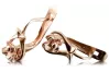 Vintage rose pink 14k 585 gold  Vintage flower earrings ven166