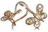 Vintage rose pink 14k 585 gold  butterfly earrings ven173