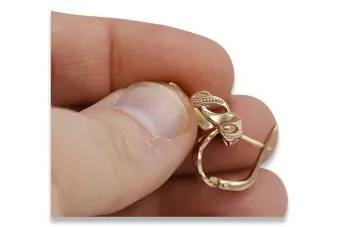 Русская роза розовая Советская 14к 585 золото СССР Винтажные обручи ven175