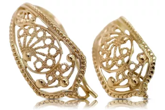 Earrings in Vintage rose 14k gold 585 flower Vintage ven179