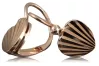 Vintage rose pink 14k 585 gold  Vintage leaf earrings ven187