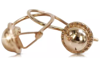 Vintage rose pink 14k 585 gold  Vintage ball earrings ven191