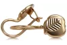 Vintage rose pink 14k 585 gold  Vintage leaf earrings ven192