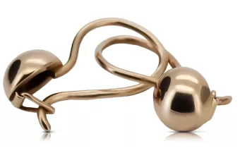 RRussische Rose Rosa Sowjetische 14k 585 Gold UdSSR Vintage Kugel Ohrringe ven199