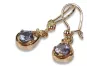 Vintage rose pink 14k 585 gold earrings vec065 alexandrite ruby emerald sapphire ...